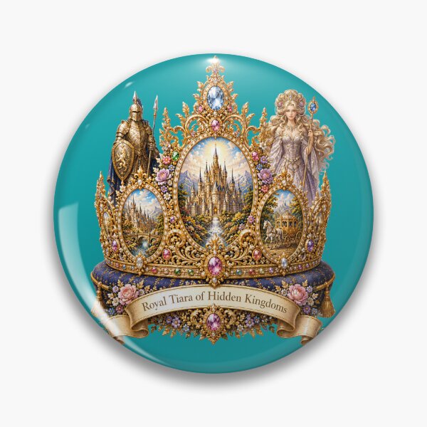 Item preview, Royal Tiara of Hidden Kingdoms | Fantasy Castle Art Nouveau Crown Illustration designed and sold by sunbowjp stadio.