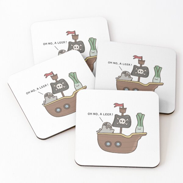 Item preview, Pirate Ship Leek Funny Food Pun Sailing Illustration designed and sold by PBandDoodlese.