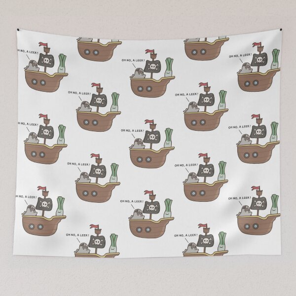 Item preview, Pirate Ship Leek Funny Food Pun Sailing Illustration designed and sold by PBandDoodlese.