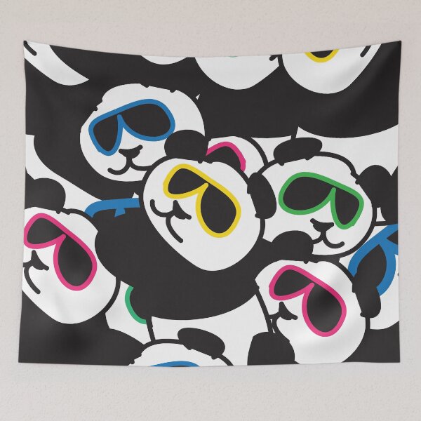 Item preview, Sunglass wearing cool panda animal print pattern designed and sold by fluffyfamcraft.