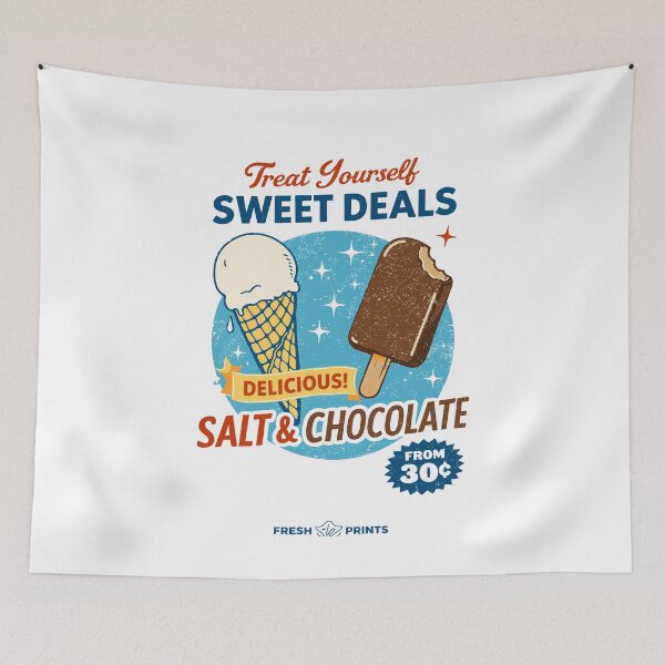 Item preview, Sweet Deals Salt & Chocolate Ice Cream Poster designed and sold by Matinez Pink.