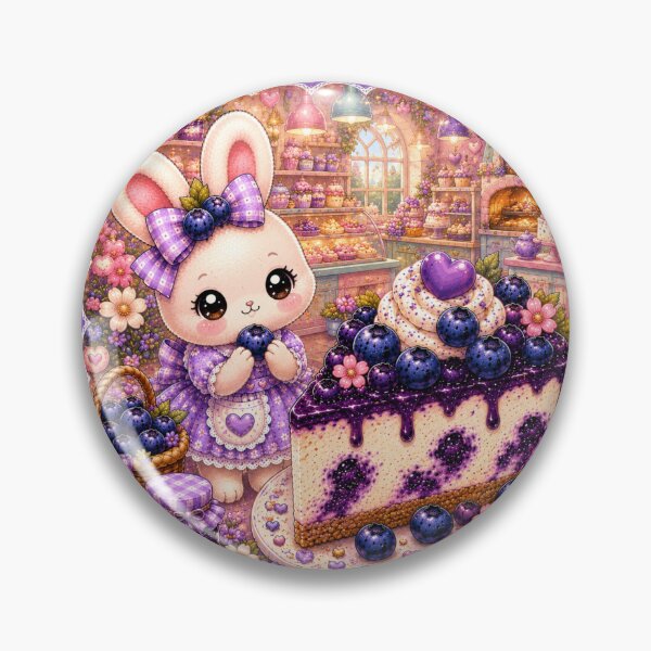 Item preview, Kawaii Blueberry Bunny Cheesecake – Cute Cottagecore Bakery Rabbit Dessert designed and sold by ALH Apparel.