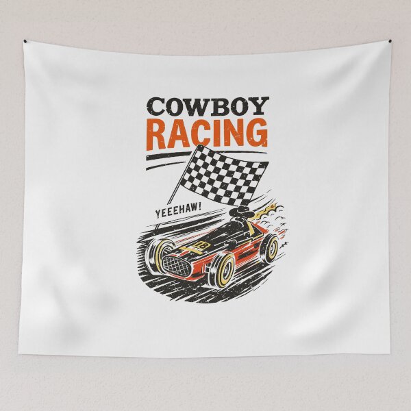 Item preview, Cowboy Racing Vintage Dragster Poster designed and sold by Matinez Pink.