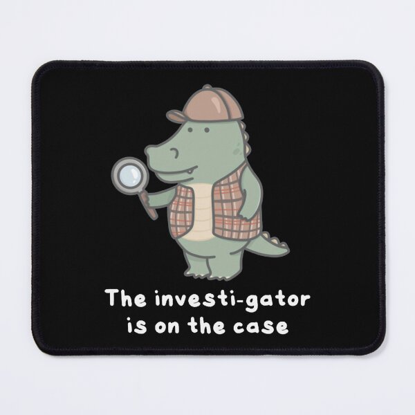 Item preview, Investigator Crocodile Funny Detective Alligator Pun Art designed and sold by PBandDoodlese.