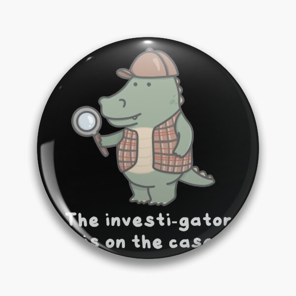 Item preview,  Investigator Crocodile Funny Detective Alligator Pun Art designed and sold by PBandDoodlese.