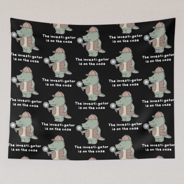Item preview,  Investigator Crocodile Funny Detective Alligator Pun Art designed and sold by PBandDoodlese.