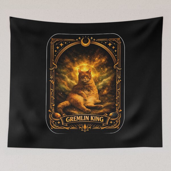 Item preview, Gremlin King Cat Tarot Card Vintage Art designed and sold by Dragonmotor Media.