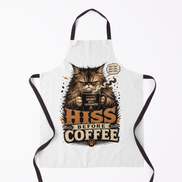 Item preview, Hiss Before Coffee Funny Cat Coffee Art designed and sold by pradeepvisuals.