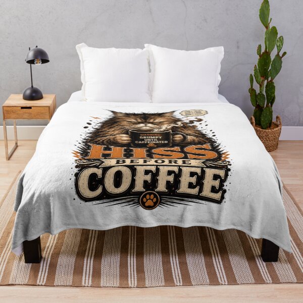 Item preview, Hiss Before Coffee Funny Cat Coffee Art designed and sold by pradeepvisuals.
