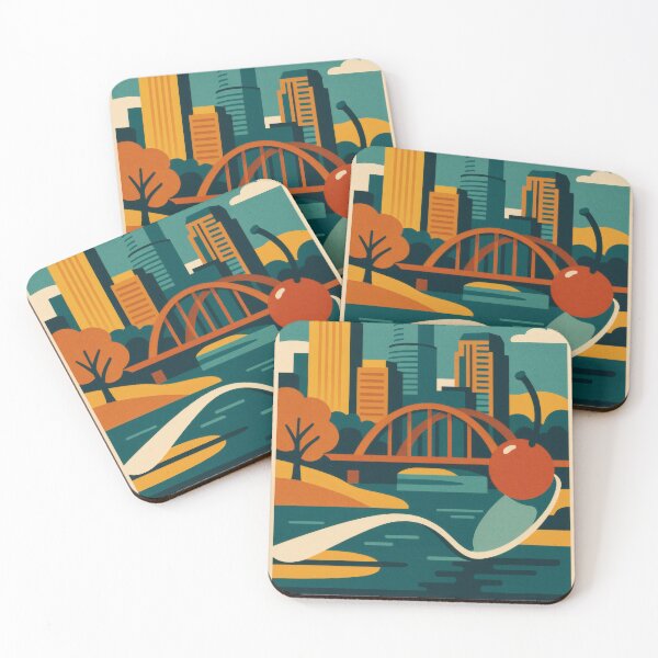 Item preview, Retro Pop Art Poster Illustration of Minneapolis | Bold Downtown Skyline, Stone Arch Bridge & Mississippi River Design | Vintage Minnesota Wall Art Decor designed and sold by PaintedPixels01.