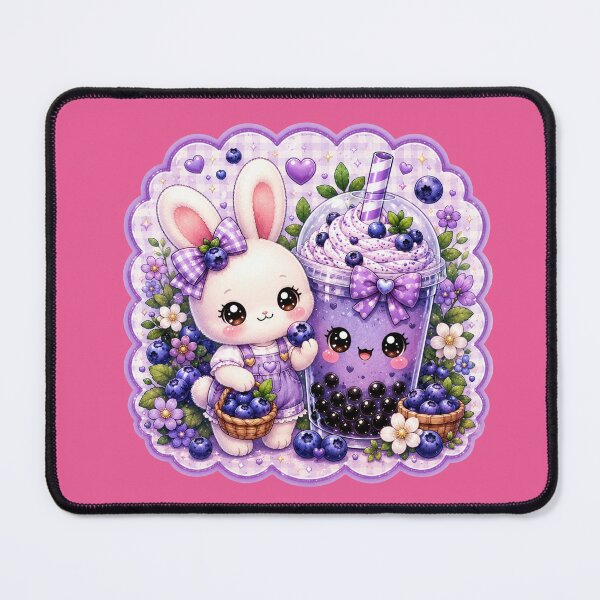 Item preview, Kawaii Blueberry Boba Bunny – Cute Bubble Tea Rabbit Purple Aesthetic Art designed and sold by ALH Apparel.