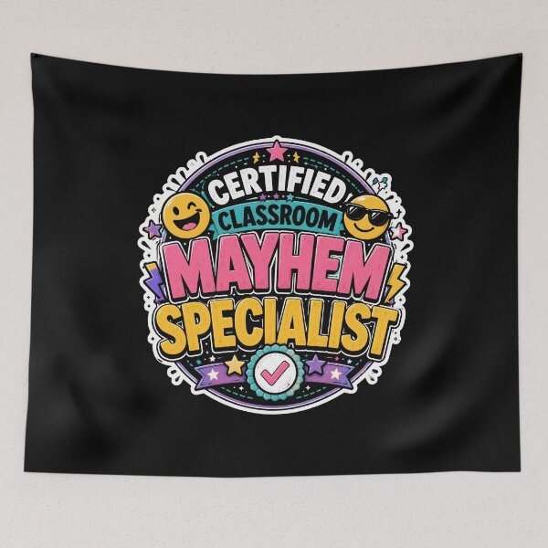 Item preview, Certified Classroom Mayhem Specialist Shirt | Funny Teacher Gift | Retro Classroom Humor T-Shirt designed and sold by FestivityFinds.