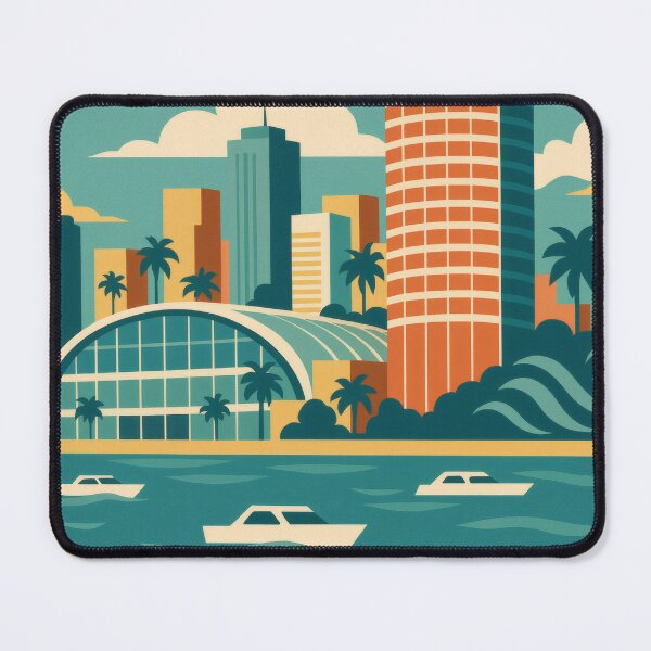 Item preview, Retro Pop Art Poster Illustration of Long Beach | Bold Queen Mary, Waterfront Skyline & Pacific Coast Design | Vintage California Wall Art Decor designed and sold by PaintedPixels01.
