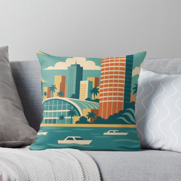 Item preview, Retro Pop Art Poster Illustration of Long Beach | Bold Queen Mary, Waterfront Skyline & Pacific Coast Design | Vintage California Wall Art Decor designed and sold by PaintedPixels01.
