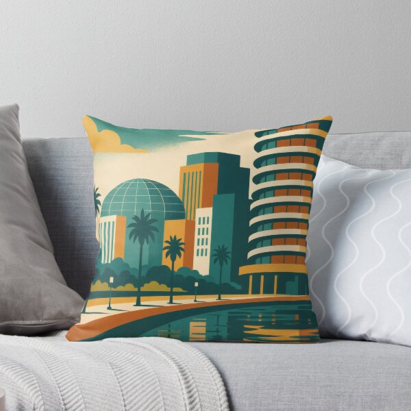 Item preview, Retro Pop Art Poster Illustration of Long Beach | Bold Queen Mary, Waterfront Skyline & Pacific Coast Design | Vintage California Wall Art Decor designed and sold by PaintedPixels01.