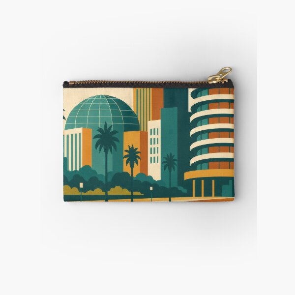 Item preview, Retro Pop Art Poster Illustration of Long Beach | Bold Queen Mary, Waterfront Skyline & Pacific Coast Design | Vintage California Wall Art Decor designed and sold by PaintedPixels01.