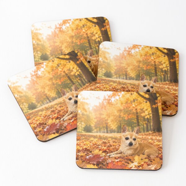 Item preview, Chihuahua in the autumn leaves designed and sold by Animal Passion Designs.