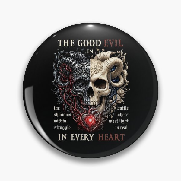 Item preview, Good Evil Skull Horns Heart designed and sold by Voodoo Store Paranormal Collections.