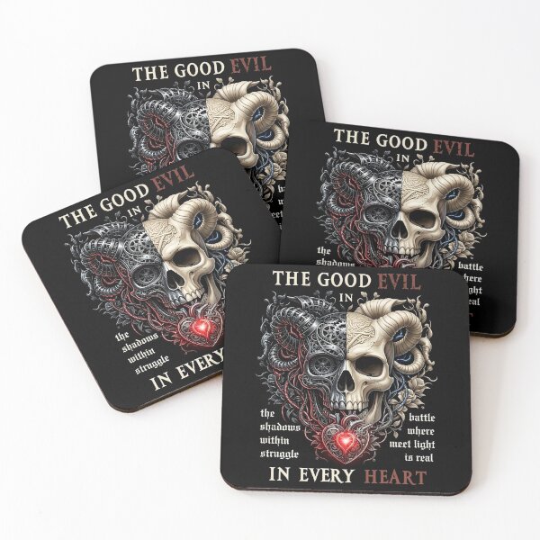 Item preview, Good Evil Skull Horns Heart designed and sold by Voodoo Store Paranormal Collections.