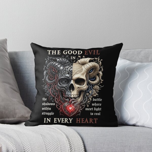 Item preview, Good Evil Skull Horns Heart designed and sold by Voodoo Store Paranormal Collections.