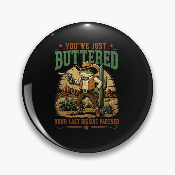 Item preview, You've Just Buttered Your Last Biscuit Partner Funny Frog Cowboy designed and sold by MiALopezArt.