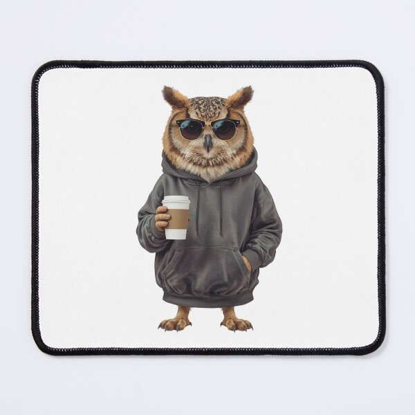 Item preview, Hipster Coffee Owl in Hoodie | Funny Owl with Coffee Cup | Cute Streetwear Animal Art designed and sold by VeloraCrafts.