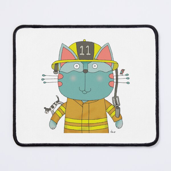 Item preview, Cat Goof Firefighter Cute Cartoon Kitty Hero Illustration designed and sold by AnanamorphArter.