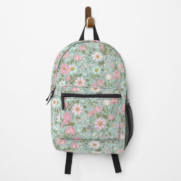 Item preview, Cottage Garden Dreams – Pastel Pink Floral Pattern on Mint Green designed and sold by zycs.