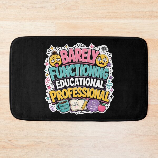 Item preview, Barely Functioning Educational Professional  Sticker | Funny Teacher Coffee Gift | Classroom Humor Retro Sticker designed and sold by FestivityFinds.