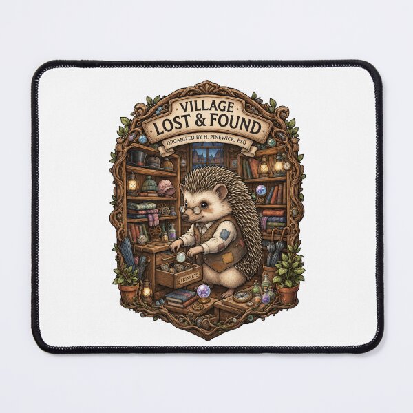 Item preview, Village Lost & Found | Woodland Hedgehog Curator | Whimsical Cottagecore Curiosity Shop | Fantasy Collector Gift designed and sold by MrDev.