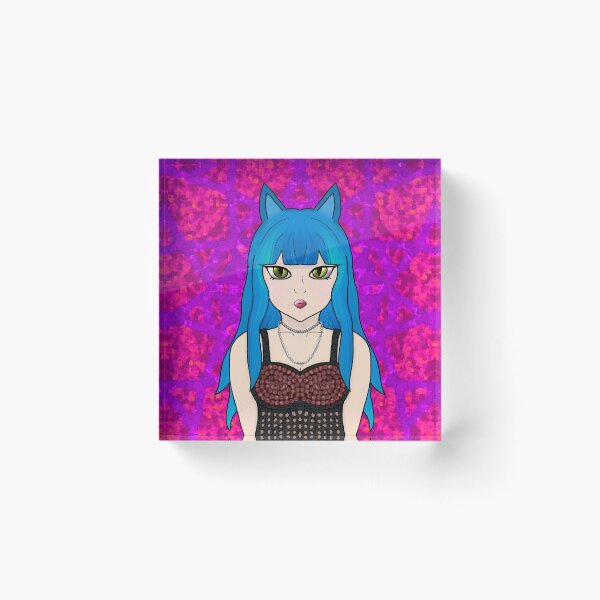 Item preview, Blue Haired Alt Cat Girl designed and sold by lilpoltergeist.