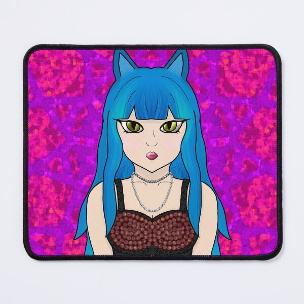 Item preview, Blue Haired Alt Cat Girl designed and sold by lilpoltergeist.