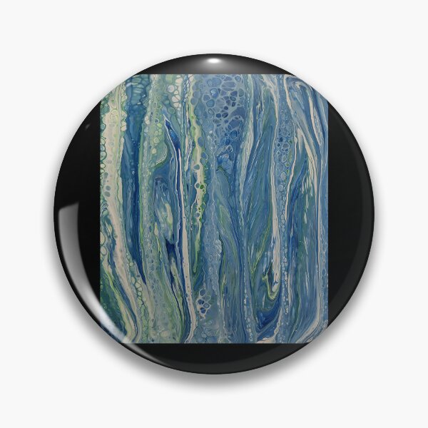 Item preview, Blue And Green Fluid Acrylic Pour Painting Marble Texture designed and sold by GreenBubIe.