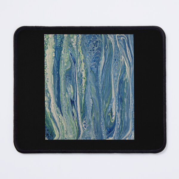 Item preview, Blue And Green Fluid Acrylic Pour Painting Marble Texture designed and sold by GreenBubIe.