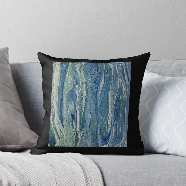 Item preview, Blue And Green Fluid Acrylic Pour Painting Marble Texture designed and sold by GreenBubIe.