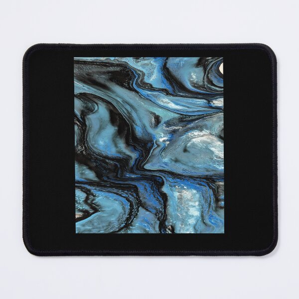 Item preview, Dynamic Blue Black Liquid Swirl Fluid Acrylic Texture designed and sold by GreenBubIe.
