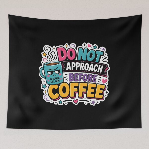 Artikelvorschau, „Bitte nicht vor dem Kaffee ansprechen“-Aufkleber | Lustiges Kaffeegeschenk für Lehrer | Retro-Lehreraufkleber „Nur für Lehrer“ entworfen und verkauft von FestivityFinds.