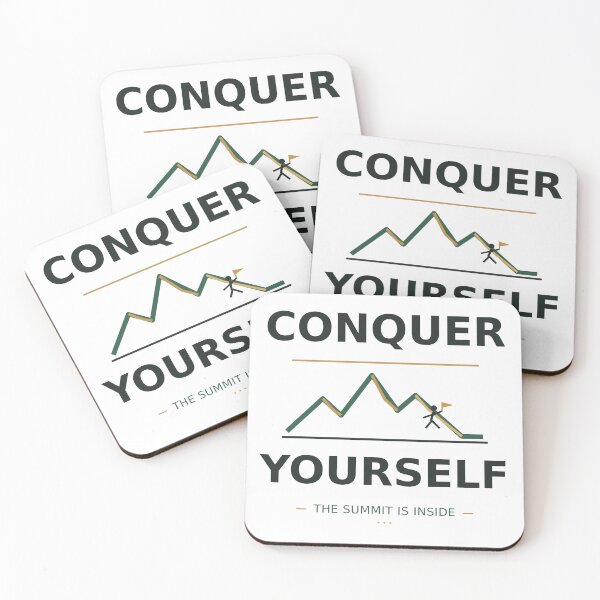 Item preview, Conquer Yourself Mountain Quote designed and sold by dailywisdomj.