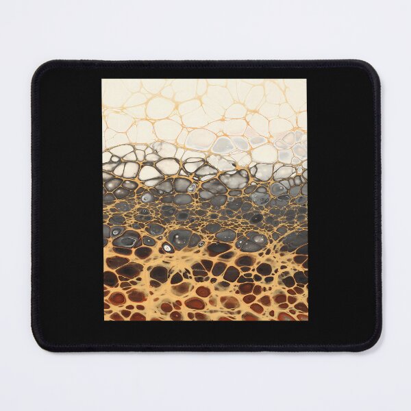 Item preview, Gold Black Cream Fluid Cells Acrylic Pour Abstract Pattern designed and sold by GreenBubIe.