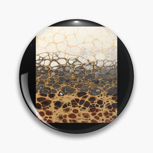 Item preview, Gold Black Cream Fluid Cells Acrylic Pour Abstract Pattern designed and sold by GreenBubIe.