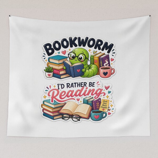 Item preview, Bookworm Reading Sticker | Cute Book Lover Sticker | Reading Is My Happy Place designed and sold by MR4me.