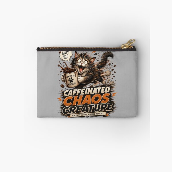 Item preview, Caffeinated Chaos Creature Funny Cat Art designed and sold by pradeepvisuals.