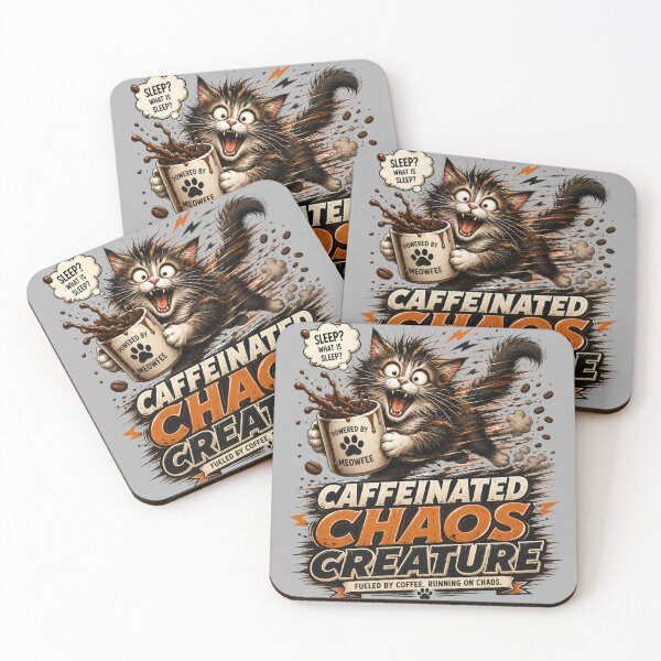 Item preview, Caffeinated Chaos Creature Funny Cat Art designed and sold by pradeepvisuals.
