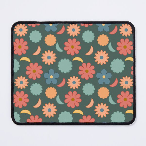 Item preview, Groovy Summer Flowers - Dark Green designed and sold by Lavender Mint Graphics.