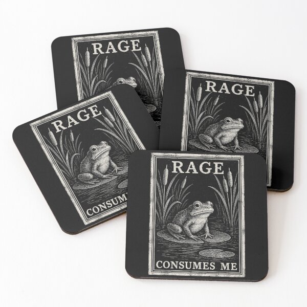 Item preview, Rage Consumes Me Gothic Frog Tarot Card Dark Academia Aesthetic Design designed and sold by MiALopezArt.