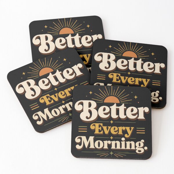 Item preview, Better Every Morning. | Retro Morning Motivation Typography Design designed and sold by Irene Catchmind.