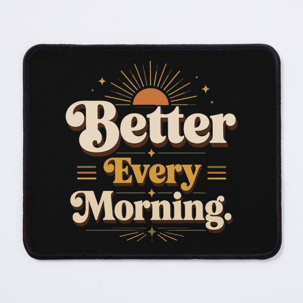 Item preview, Better Every Morning. | Retro Morning Motivation Typography Design designed and sold by Irene Catchmind.