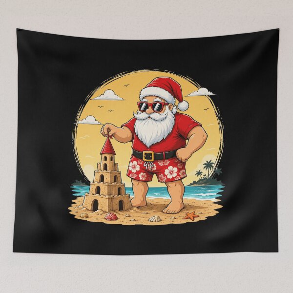 Item preview, Christmas in July Santa Beach Xmas Tropical Hawaii designed and sold by OlakunleOloroz.
