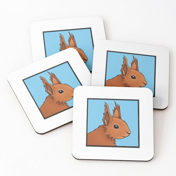 Item preview, Cartoon squirrel against a blue background designed and sold by pigeonlovrs.