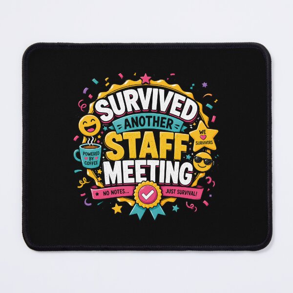 Item preview, Survived Another Staff Meeting Sticker | Funny Teacher Coffee Gift | Office Meeting Survivor Sticker designed and sold by FestivityFinds.